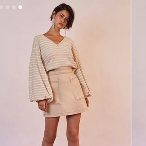 NWT Finders Keepers Yayo Knit Biscuit w Ivory